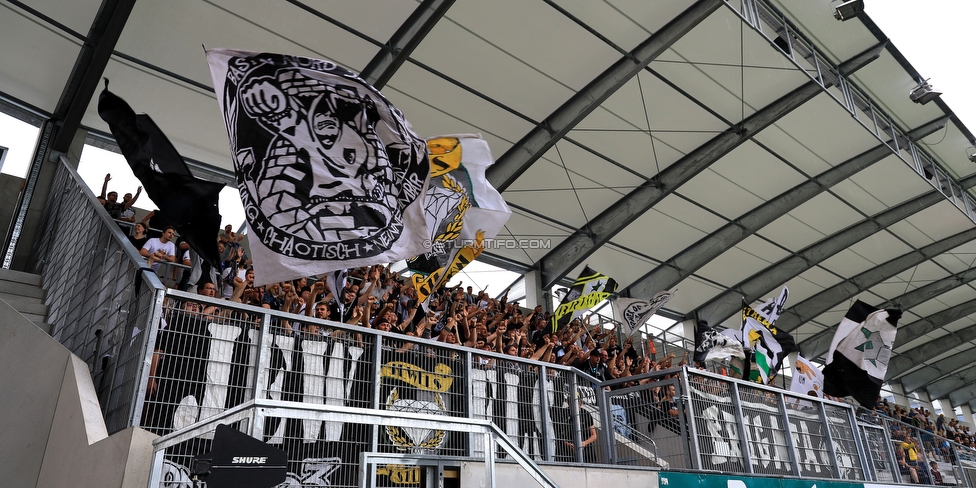 Altach - Sturm Graz
Oesterreichische Fussball Bundesliga, 6. Runde, SCR Altach - SK Sturm Graz, Stadion Schnabelholz Altach, 01.09.2019. 

Foto zeigt Fans von Sturm
