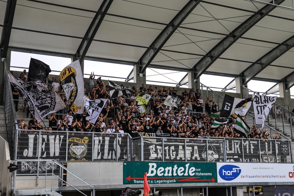 Altach - Sturm Graz
Oesterreichische Fussball Bundesliga, 6. Runde, SCR Altach - SK Sturm Graz, Stadion Schnabelholz Altach, 01.09.2019. 

Foto zeigt Fans von Sturm
