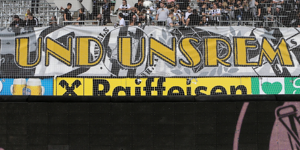 Sturm Graz - LASK
Oesterreichische Fussball Bundesliga, 7. Runde, SK Sturm Graz - LASK, Stadion Liebenau Graz, 14.09.2019. 

Foto zeigt Fans von Sturm mit einem Spruchband
