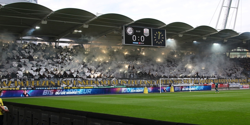 Sturm Graz - LASK
Oesterreichische Fussball Bundesliga, 7. Runde, SK Sturm Graz - LASK, Stadion Liebenau Graz, 14.09.2019. 

Foto zeigt Fans von Sturm mit einer Choreografie
Schlüsselwörter: jewels pyrotechnik