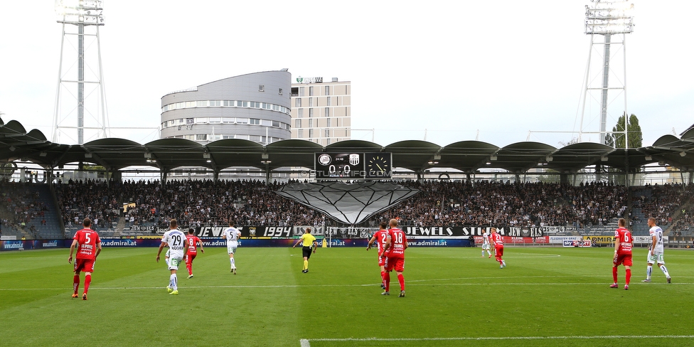 Sturm Graz - LASK
Oesterreichische Fussball Bundesliga, 7. Runde, SK Sturm Graz - LASK, Stadion Liebenau Graz, 14.09.2019. 

Foto zeigt Fans von Sturm mit einer Choreografie
Schlüsselwörter: jewels