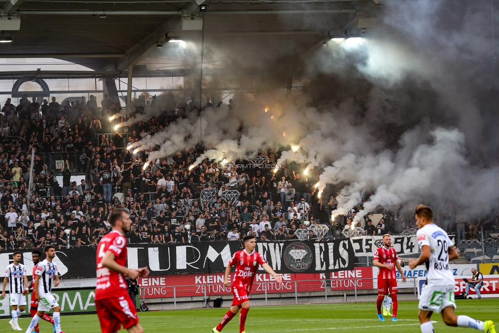 Sturm Graz - LASK
Oesterreichische Fussball Bundesliga, 7. Runde, SK Sturm Graz - LASK, Stadion Liebenau Graz, 14.09.2019. 

Foto zeigt Fans von Sturm mit einer Choreografie
Schlüsselwörter: jewels pyrotechnik