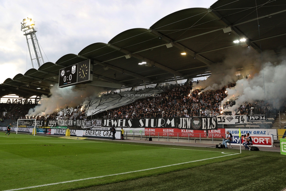 Sturm Graz - LASK
Oesterreichische Fussball Bundesliga, 7. Runde, SK Sturm Graz - LASK, Stadion Liebenau Graz, 14.09.2019. 

Foto zeigt Fans von Sturm mit einer Choreografie
Schlüsselwörter: jewels pyrotechnik