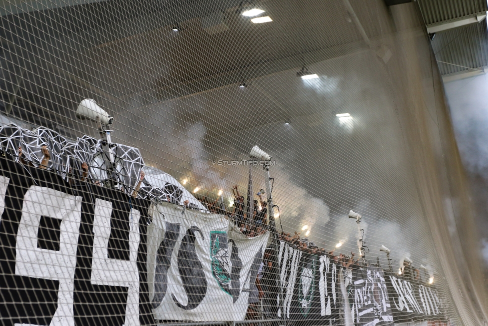 Sturm Graz - LASK
Oesterreichische Fussball Bundesliga, 7. Runde, SK Sturm Graz - LASK, Stadion Liebenau Graz, 14.09.2019. 

Foto zeigt Fans von Sturm mit einer Choreografie
Schlüsselwörter: jewels pyrotechnik