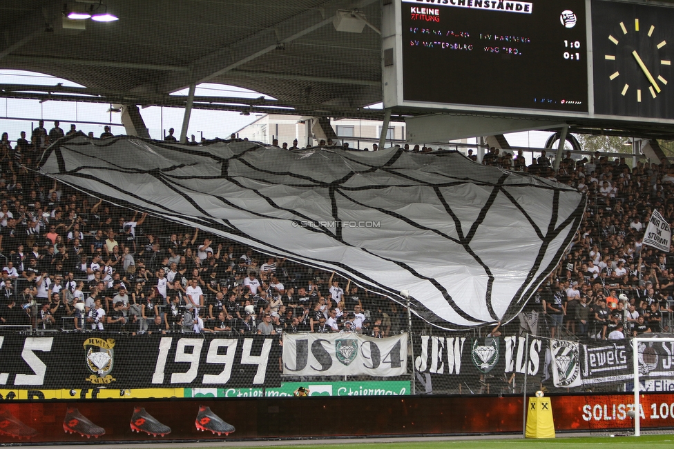 Sturm Graz - LASK
Oesterreichische Fussball Bundesliga, 7. Runde, SK Sturm Graz - LASK, Stadion Liebenau Graz, 14.09.2019. 

Foto zeigt Fans von Sturm mit einer Choreografie
Schlüsselwörter: jewels pyrotechnik