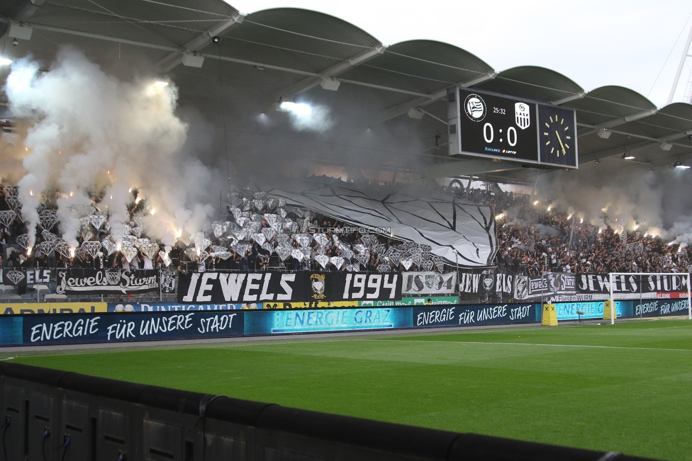 Sturm Graz - LASK
Oesterreichische Fussball Bundesliga, 7. Runde, SK Sturm Graz - LASK, Stadion Liebenau Graz, 14.09.2019. 

Foto zeigt Fans von Sturm mit einer Choreografie
Schlüsselwörter: jewels pyrotechnik