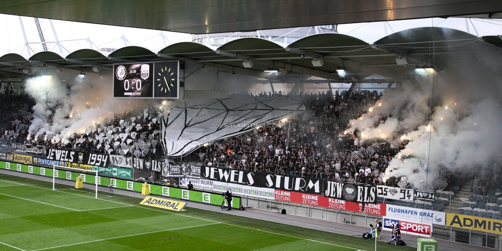 Sturm Graz - LASK
Oesterreichische Fussball Bundesliga, 7. Runde, SK Sturm Graz - LASK, Stadion Liebenau Graz, 14.09.2019. 

Foto zeigt Fans von Sturm mit einer Choreografie
Schlüsselwörter: jewels pyrotechnik