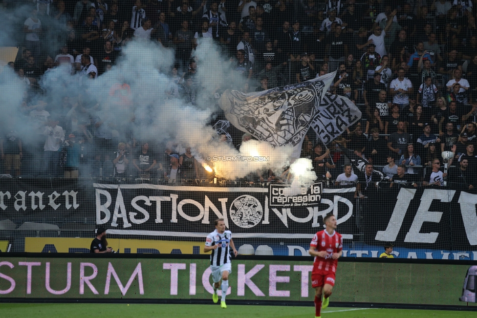 Sturm Graz - LASK
Oesterreichische Fussball Bundesliga, 7. Runde, SK Sturm Graz - LASK, Stadion Liebenau Graz, 14.09.2019. 

Foto zeigt Fans von Sturm
Schlüsselwörter: pyrotechnik bastion