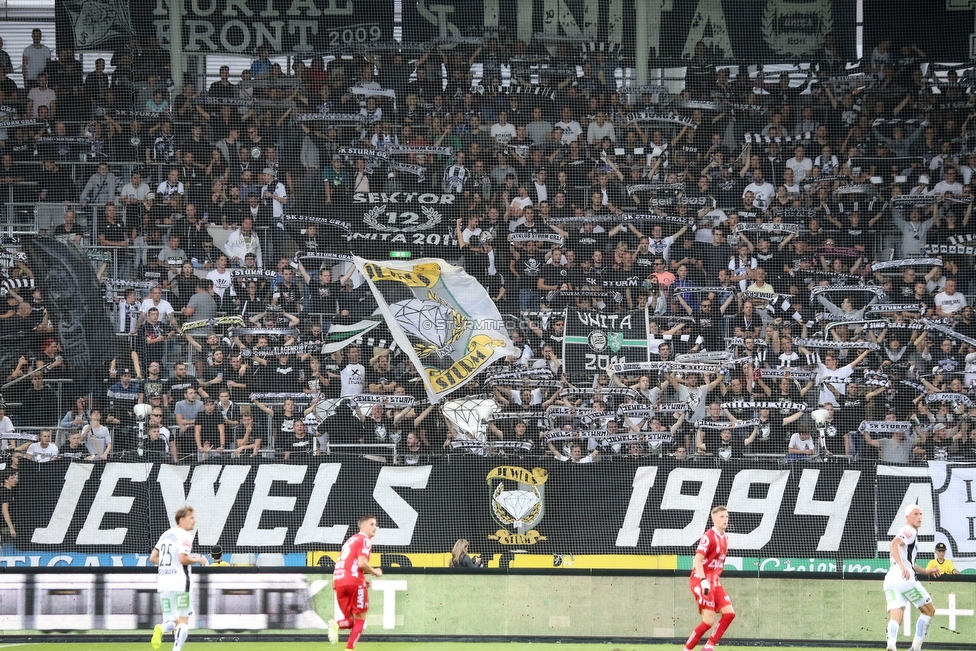 Sturm Graz - LASK
Oesterreichische Fussball Bundesliga, 7. Runde, SK Sturm Graz - LASK, Stadion Liebenau Graz, 14.09.2019. 

Foto zeigt Fans von Sturm
Schlüsselwörter: jewels schals