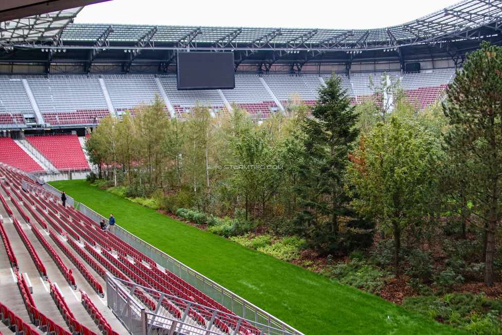 Austria Klagenfurt - Sturm Graz
OEFB Cup, 2. Runde, SK Austria Klagenfurt - SK Sturm Graz, Karawankenblick-Stadion Klagenfurt, 25.09.2019. 

Foto zeigt die Ausstellung For Forest im Woertherseestadion
