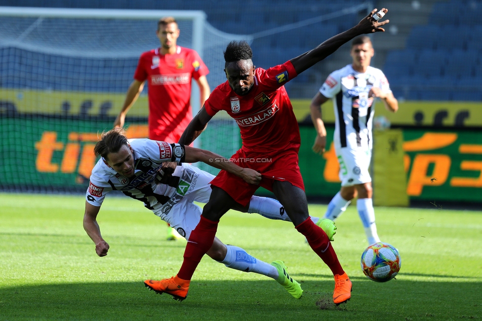 Sturm Graz - Admira Wacker
Oesterreichische Fussball Bundesliga, 9. Runde, SK Sturm Graz - FC Admira Wacker, Stadion Liebenau Graz, 29.09.2019. 

Foto zeigt Stefan Hierlaender (Sturm) und Seth Paintsil (Admira)
