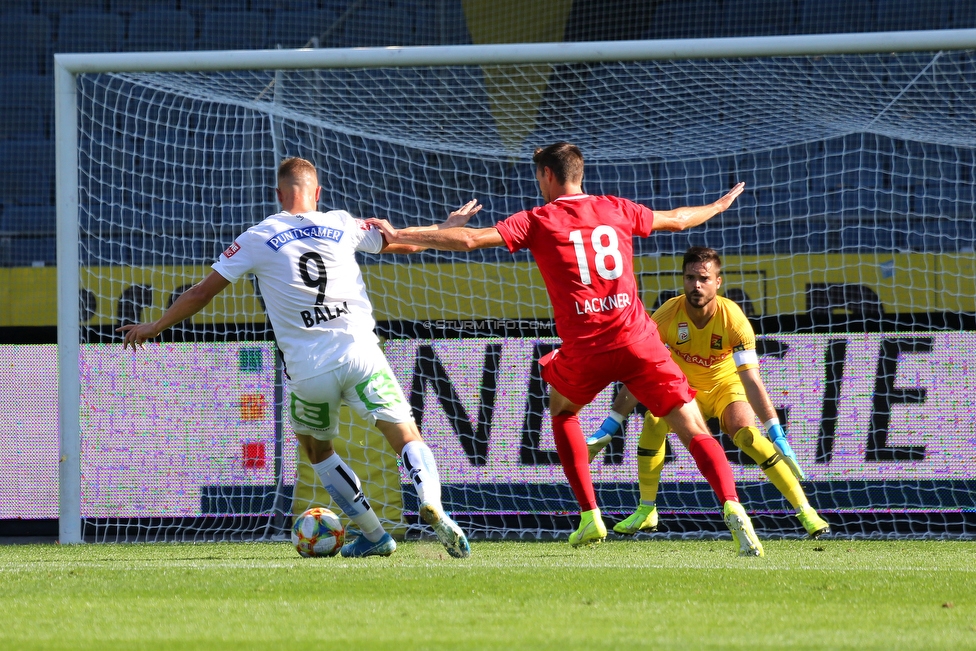 Sturm Graz - Admira Wacker
Oesterreichische Fussball Bundesliga, 9. Runde, SK Sturm Graz - FC Admira Wacker, Stadion Liebenau Graz, 29.09.2019. 

Foto zeigt Bekim Balaj (Sturm), Markus Lackner (Admira) und Andreas Leitner (Admira)
