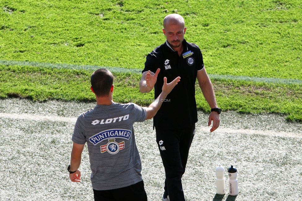 Sturm Graz - Admira Wacker
Oesterreichische Fussball Bundesliga, 9. Runde, SK Sturm Graz - FC Admira Wacker, Stadion Liebenau Graz, 29.09.2019. 

Foto zeigt Nikon El Maestro (Co-Trainer Sturm) und Nestor El Maestro (Cheftrainer Sturm)
