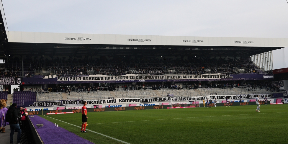 Austria Wien - Sturm Graz
Oesterreichische Fussball Bundesliga, 10. Runde, FK Austria Wien - SK Sturm Graz, Franz Horr Stadion Wien, 06.10.2019. 

Foto zeigt Fans von Austria Wien
