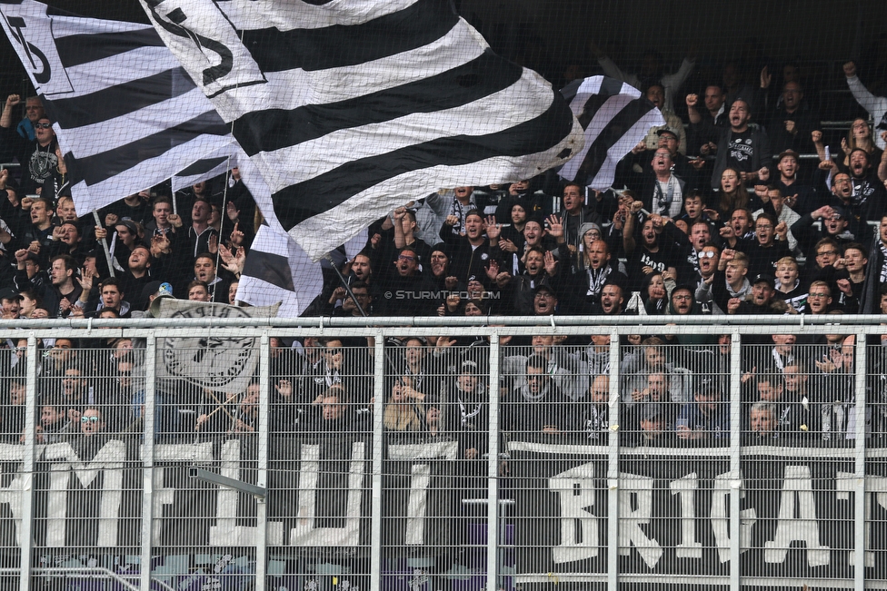 Austria Wien - Sturm Graz
Oesterreichische Fussball Bundesliga, 10. Runde, FK Austria Wien - SK Sturm Graz, Franz Horr Stadion Wien, 06.10.2019. 

Foto zeigt Fans von Sturm 
