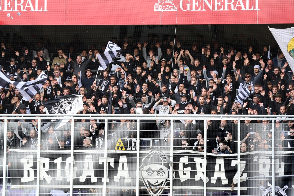 Austria Wien - Sturm Graz
Oesterreichische Fussball Bundesliga, 10. Runde, FK Austria Wien - SK Sturm Graz, Franz Horr Stadion Wien, 06.10.2019. 

Foto zeigt Fans von Sturm 
