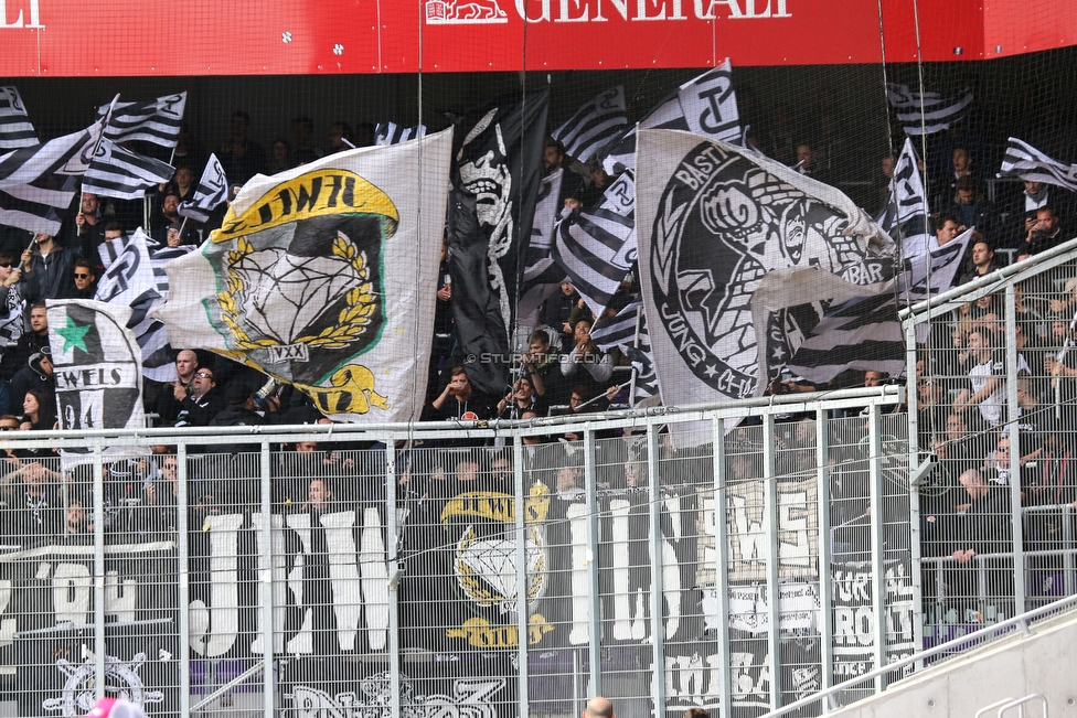 Austria Wien - Sturm Graz
Oesterreichische Fussball Bundesliga, 10. Runde, FK Austria Wien - SK Sturm Graz, Franz Horr Stadion Wien, 06.10.2019. 

Foto zeigt Fans von Sturm
