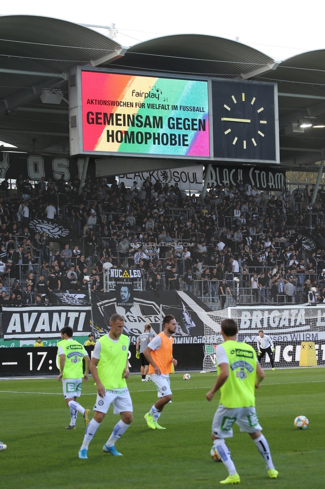 Sturm Graz - Salzburg
Oesterreichische Fussball Bundesliga, 11. Runde, SK Sturm Graz - FC RB Salzburg, Stadion Liebenau Graz, 19.10.2019. 

Foto zeigt die Anzeigetafel 
Schlüsselwörter: fairplay