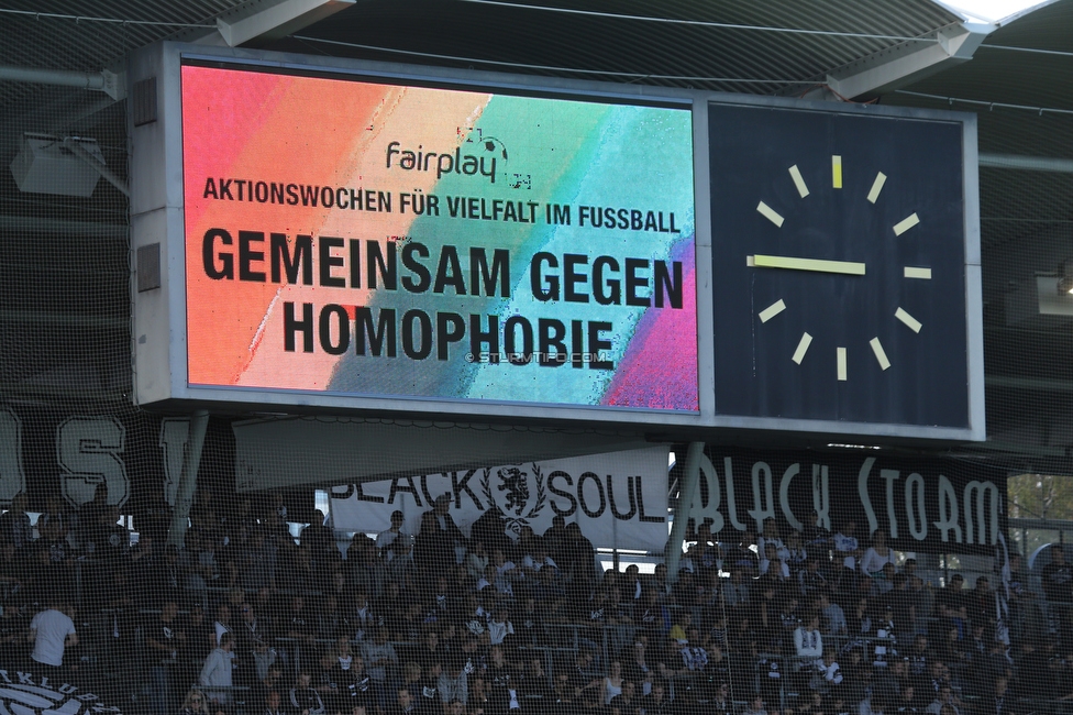 Sturm Graz - Salzburg
Oesterreichische Fussball Bundesliga, 11. Runde, SK Sturm Graz - FC RB Salzburg, Stadion Liebenau Graz, 19.10.2019. 

Foto zeigt die Anzeigetafel 
Schlüsselwörter: fairplay