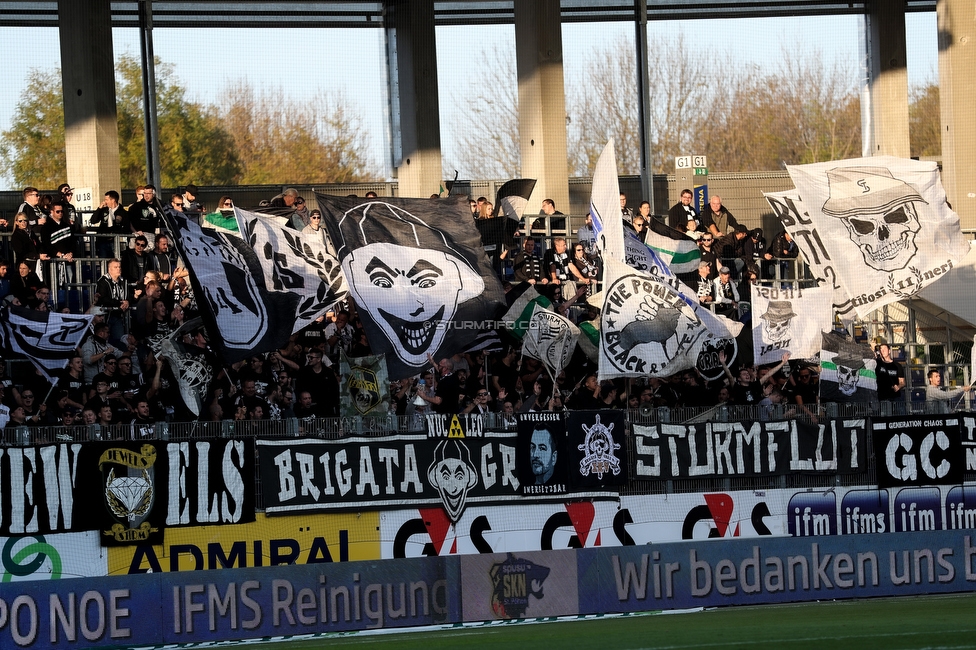 St. Poelten - Sturm Graz
Oesterreichische Fussball Bundesliga, 12. Runde, SKN St. Poelten - SK Sturm Graz, Arena St. Poelten, 26.10.2019. 

Foto zeigt Fans von Sturm
