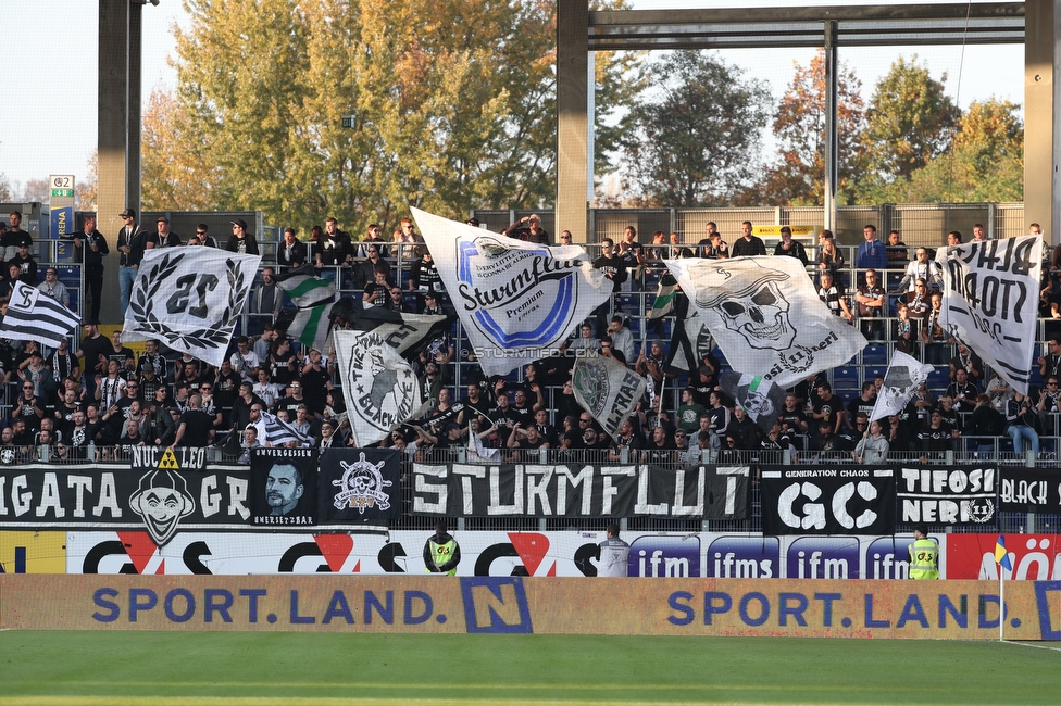 St. Poelten - Sturm Graz
Oesterreichische Fussball Bundesliga, 12. Runde, SKN St. Poelten - SK Sturm Graz, Arena St. Poelten, 26.10.2019. 

Foto zeigt Fans von Sturm
