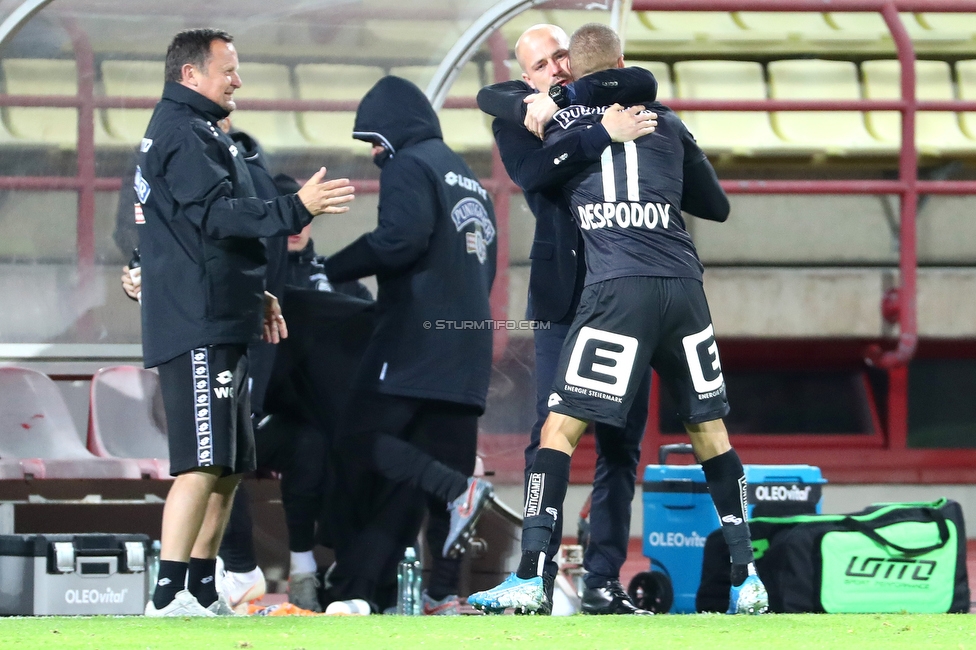 Kapfenberg - Sturm Graz
OEFB Cup, Achtelfinale, Kapfenberger SV - SK Sturm Graz, Franz-Fekete-Stadion Kapfenberg, 29.10.2019. 

Foto zeigt Nestor El Maestro (Cheftrainer Sturm) und Kiril Despodov (Sturm)
