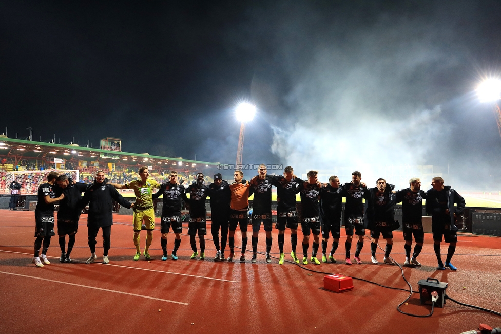 Kapfenberg - Sturm Graz
OEFB Cup, Achtelfinale, Kapfenberger SV - SK Sturm Graz, Franz-Fekete-Stadion Kapfenberg, 29.10.2019. 

Foto zeigt die Mannschaft von Sturm
Schlüsselwörter: jubel