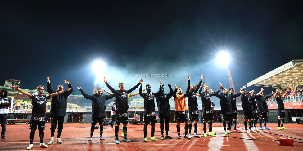 Kapfenberg - Sturm Graz
OEFB Cup, Achtelfinale, Kapfenberger SV - SK Sturm Graz, Franz-Fekete-Stadion Kapfenberg, 29.10.2019. 

Foto zeigt die Mannschaft von Sturm
Schlüsselwörter: jubel