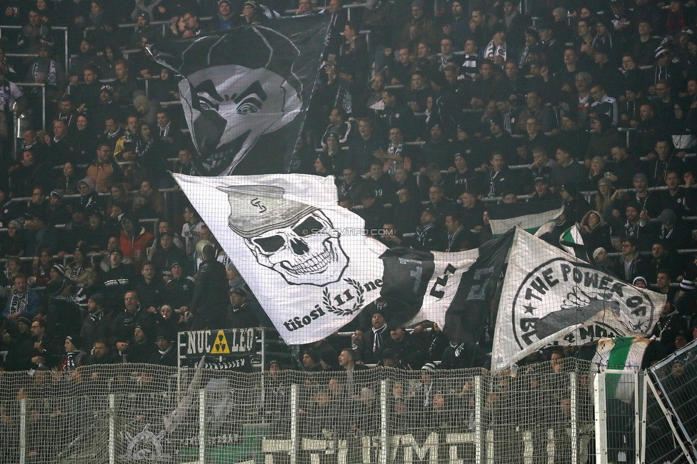 Rapid Wien - Sturm Graz
Oesterreichische Fussball Bundesliga, 15. Runde, SK Rapid Wien - SK Sturm Graz, Weststadion Wien, 24.11.2019. 

Foto zeigt Fans von Sturm
