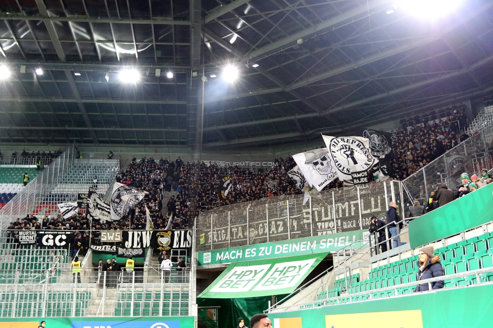 Rapid Wien - Sturm Graz
Oesterreichische Fussball Bundesliga, 15. Runde, SK Rapid Wien - SK Sturm Graz, Weststadion Wien, 24.11.2019. 

Foto zeigt Fans von Sturm
