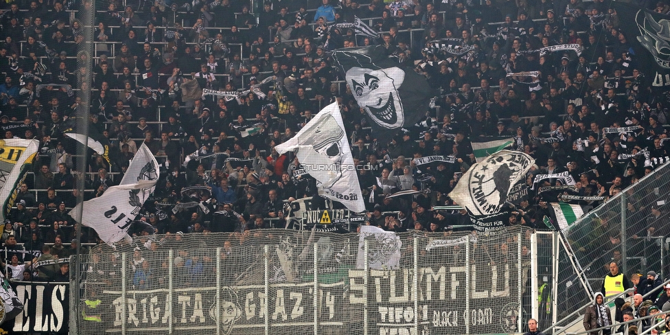 Rapid Wien - Sturm Graz
Oesterreichische Fussball Bundesliga, 15. Runde, SK Rapid Wien - SK Sturm Graz, Weststadion Wien, 24.11.2019. 

Foto zeigt Fans von Sturm
Schlüsselwörter: schals