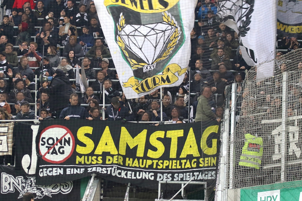 Rapid Wien - Sturm Graz
Oesterreichische Fussball Bundesliga, 15. Runde, SK Rapid Wien - SK Sturm Graz, Weststadion Wien, 24.11.2019. 

Foto zeigt Fans von Sturm
Schlüsselwörter: jewels samstag