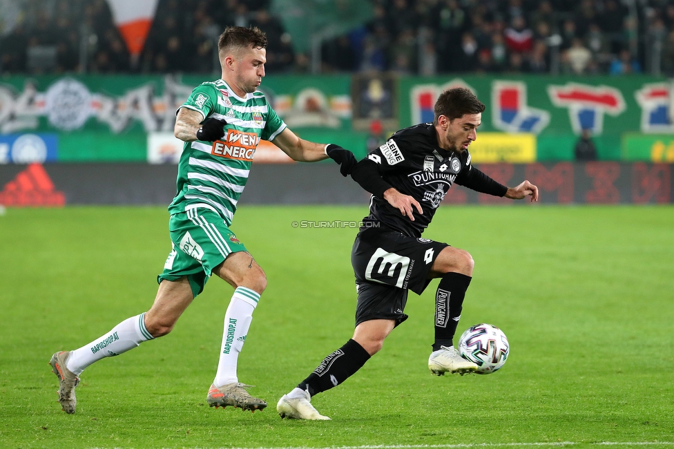 Rapid Wien - Sturm Graz
Oesterreichische Fussball Bundesliga, 15. Runde, SK Rapid Wien - SK Sturm Graz, Weststadion Wien, 24.11.2019. 

Foto zeigt Otar Kiteishvili (Sturm)
