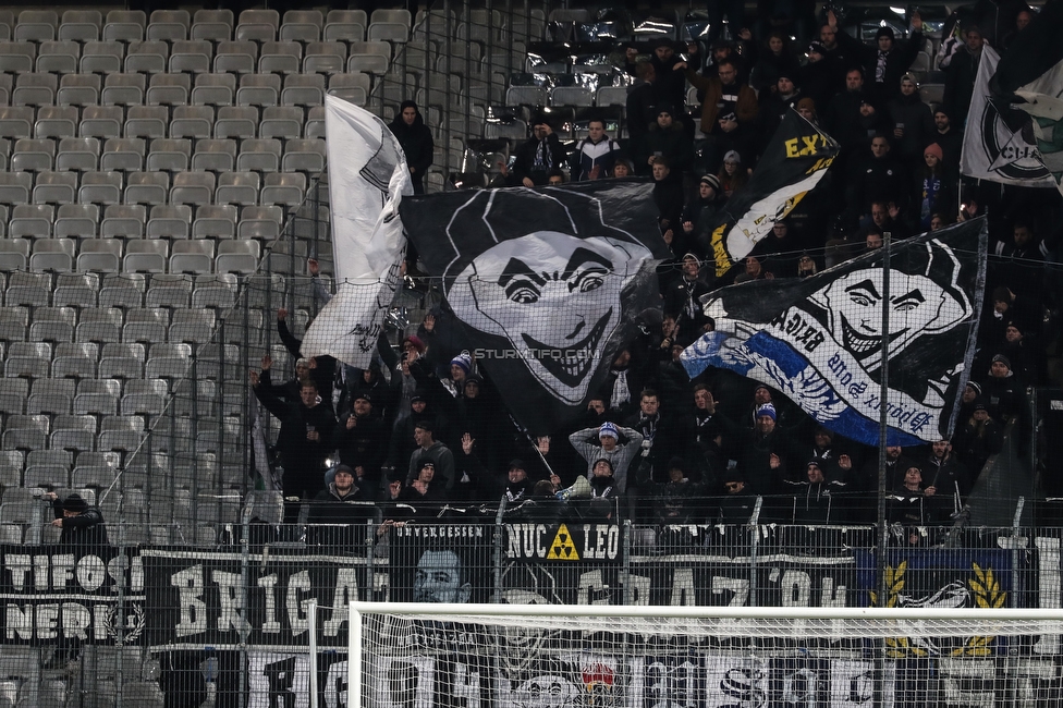 WSG Tirol - Sturm Graz
Oesterreichische Fussball Bundesliga, 16. Runde, WSG Tirol - SK Sturm Graz, Tivoli Neu Innsbruck, 30.11.2019. 

Foto zeigt Fans von Sturm
Schlüsselwörter: brigata