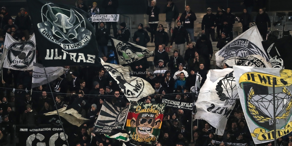 WSG Tirol - Sturm Graz
Oesterreichische Fussball Bundesliga, 16. Runde, WSG Tirol - SK Sturm Graz, Tivoli Neu Innsbruck, 30.11.2019. 

Foto zeigt Fans von Sturm
Schlüsselwörter: sturmflut jewels