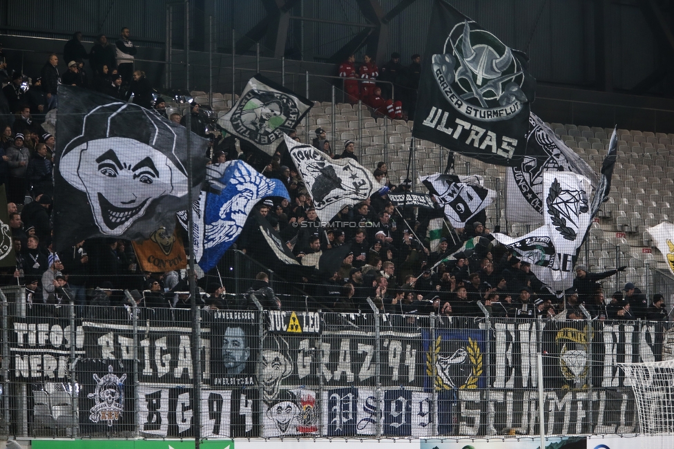 WSG Tirol - Sturm Graz
Oesterreichische Fussball Bundesliga, 16. Runde, WSG Tirol - SK Sturm Graz, Tivoli Neu Innsbruck, 30.11.2019. 

Foto zeigt Fans von Sturm
