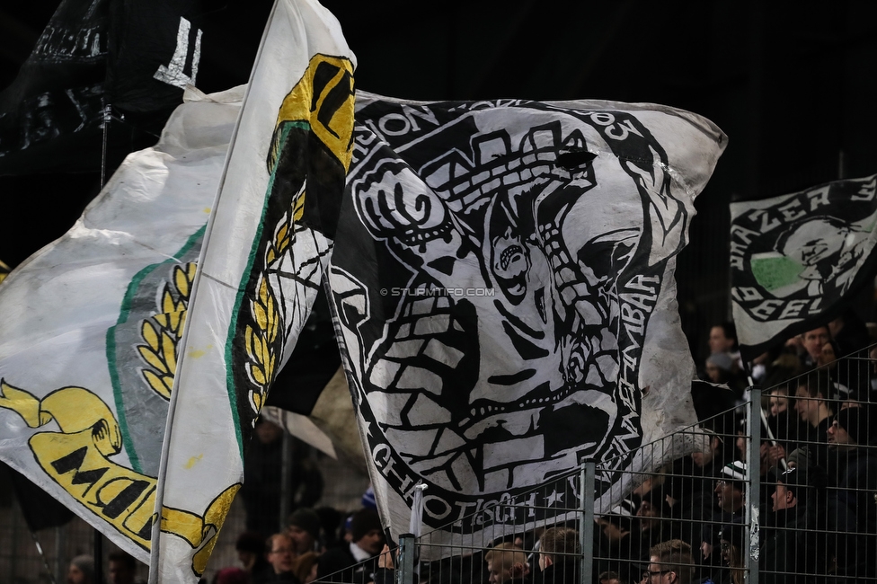 WSG Tirol - Sturm Graz
Oesterreichische Fussball Bundesliga, 16. Runde, WSG Tirol - SK Sturm Graz, Tivoli Neu Innsbruck, 30.11.2019. 

Foto zeigt Fans von Sturm
Schlüsselwörter: bastion