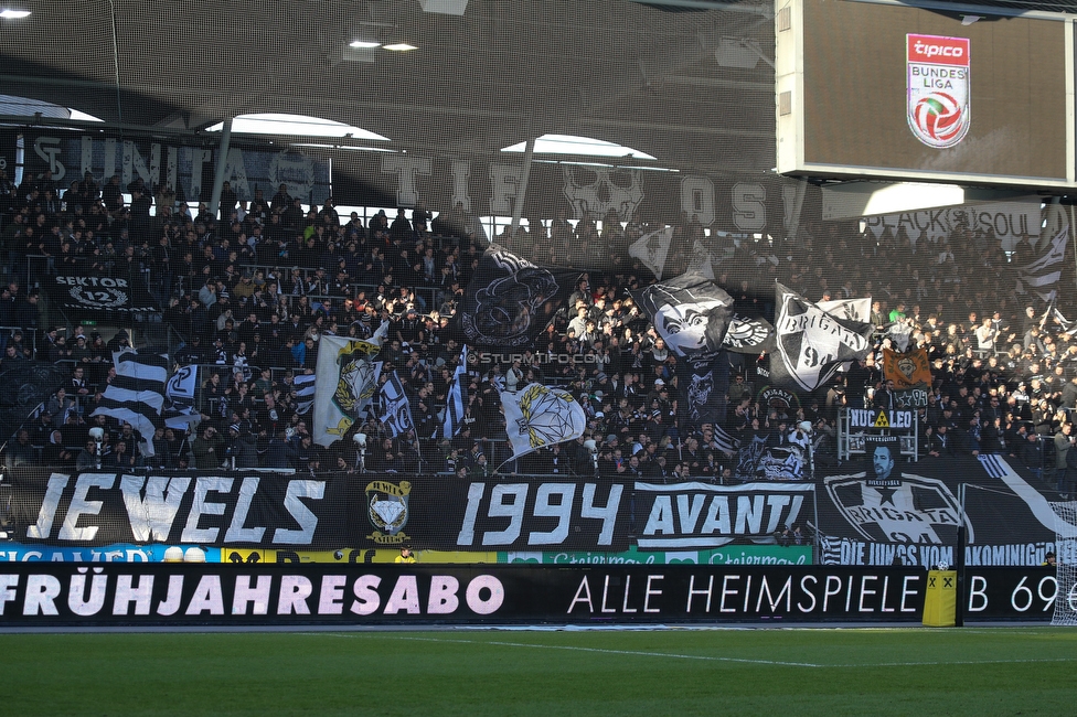 Sturm Graz - Altach
Oesterreichische Fussball Bundesliga, 17. Runde, SK Sturm Graz - SCR Altach, Stadion Liebenau Graz, 08.12.2019. 

Foto zeigt Fans von Sturm
Schlüsselwörter: jewels