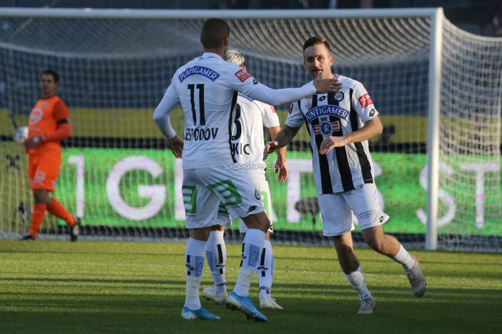 Sturm Graz - Altach
Oesterreichische Fussball Bundesliga, 17. Runde, SK Sturm Graz - SCR Altach, Stadion Liebenau Graz, 08.12.2019. 

Foto zeigt Kiril Despodov (Sturm), Emanuel Sakic (Sturm) und Jakob Jantscher (Sturm)
Schlüsselwörter: torjubel