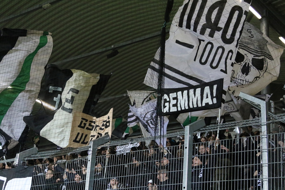 LASK - Sturm Graz
Oesterreichische Fussball Bundesliga, 18. Runde, LASK - SK Sturm Graz, Waldstadion Pasching, 15.12.2019. 

Foto zeigt Fans von Sturm
Schlüsselwörter: sturmflut