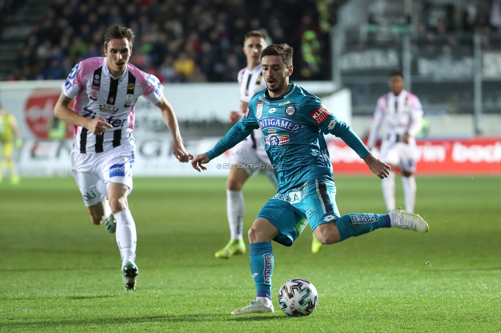 LASK - Sturm Graz
Oesterreichische Fussball Bundesliga, 18. Runde, LASK - SK Sturm Graz, Waldstadion Pasching, 15.12.2019. 

Foto zeigt Otar Kiteishvili (Sturm)
