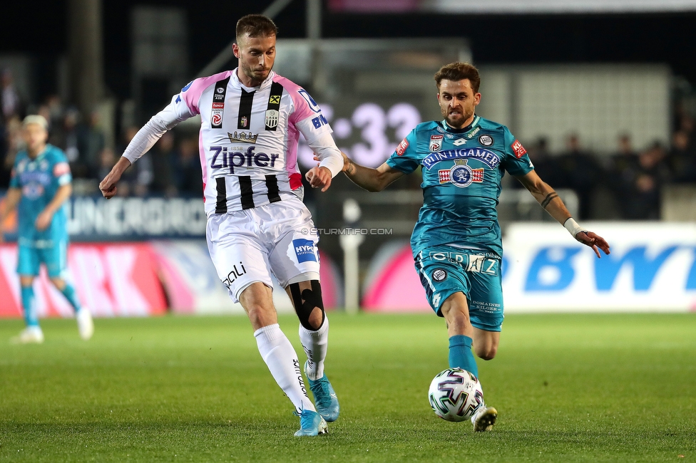 LASK - Sturm Graz
Oesterreichische Fussball Bundesliga, 18. Runde, LASK - SK Sturm Graz, Waldstadion Pasching, 15.12.2019. 

Foto zeigt Philipp Huspek (Sturm)
