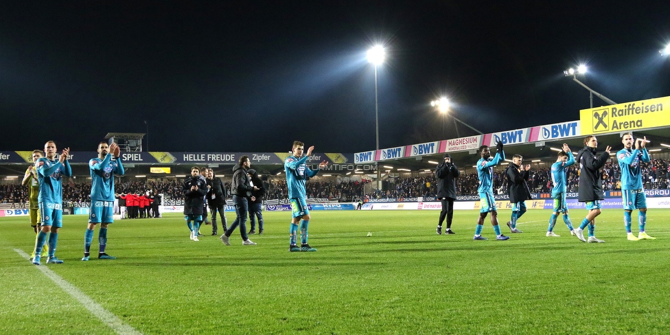 LASK - Sturm Graz
Oesterreichische Fussball Bundesliga, 18. Runde, LASK - SK Sturm Graz, Waldstadion Pasching, 15.12.2019. 

Foto zeigt die Mannschaft von Sturm
