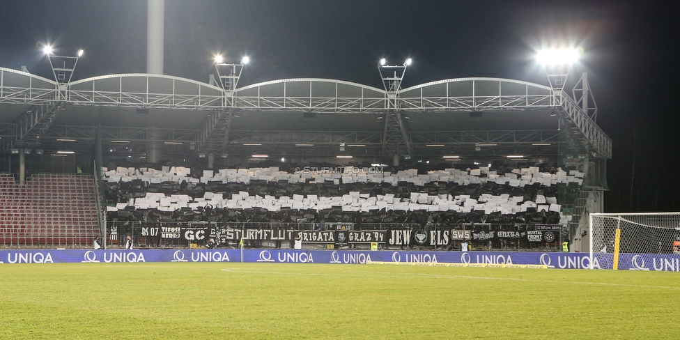 LASK - Sturm Graz
OEFB Cup, Viertelfinale, LASK - SK Sturm Graz, Stadion Gugl Linz, 08.02.2020. 

Foto zeigt Fans von Sturm mit einer Choreografie
