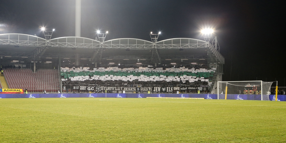 LASK - Sturm Graz
OEFB Cup, Viertelfinale, LASK - SK Sturm Graz, Stadion Gugl Linz, 08.02.2020. 

Foto zeigt Fans von Sturm mit einer Choreografie
