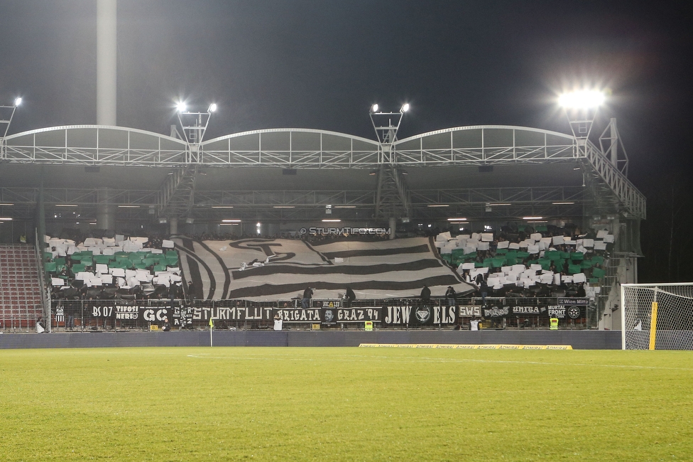 LASK - Sturm Graz
OEFB Cup, Viertelfinale, LASK - SK Sturm Graz, Stadion Gugl Linz, 08.02.2020. 

Foto zeigt Fans von Sturm mit einer Choreografie
