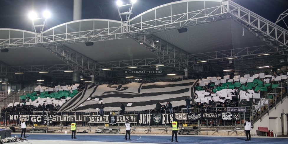 LASK - Sturm Graz
OEFB Cup, Viertelfinale, LASK - SK Sturm Graz, Stadion Gugl Linz, 08.02.2020. 

Foto zeigt Fans von Sturm mit einer Choreografie
