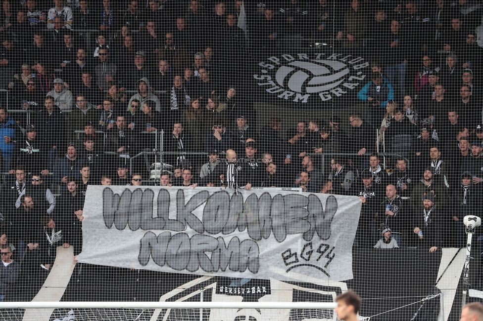 Sturm Graz - Mattersburg
Oesterreichische Fussball Bundesliga, 19. Runde, SK Sturm Graz - SV Mattersburg, Stadion Liebenau Graz, 16.02.2020. 

Foto zeigt Fans von Sturm mit einem Spruchband
Schlüsselwörter: baby brigata