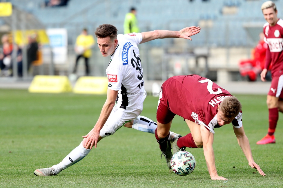 Sturm Graz - Mattersburg
Oesterreichische Fussball Bundesliga, 19. Runde, SK Sturm Graz - SV Mattersburg, Stadion Liebenau Graz, 16.02.2020. 

Foto zeigt Vincent Trummer (Sturm) und David Nemeth (Mattersburg)
