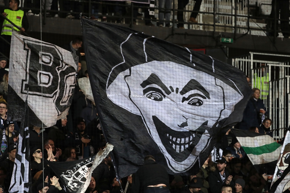 Admira Wacker - Sturm Graz
Oesterreichische Fussball Bundesliga, 20. Runde, FC Admira Wacker - SK Sturm Graz, Stadion Suedstadt Maria Enzersdorf, 22.02.2020. 

Foto zeigt Fans von Sturm
Schlüsselwörter: brigata